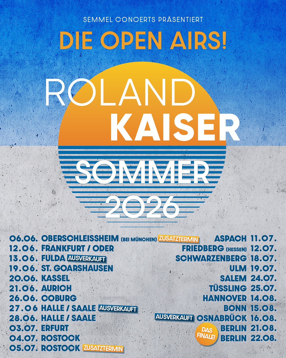 Roland Kaiser Die Arena Tournee 2025 Tour Poster 2025